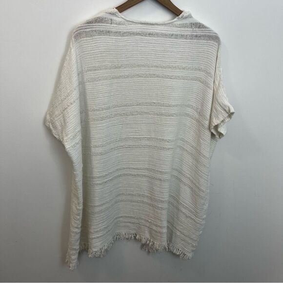 World Market One Size Textured Cotton Open Front Short Sleeve Cardigan - Picture 5 of 13